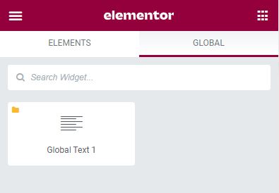 Global Widget in Elementor Pro