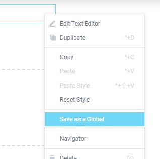Save As a Global Elementor