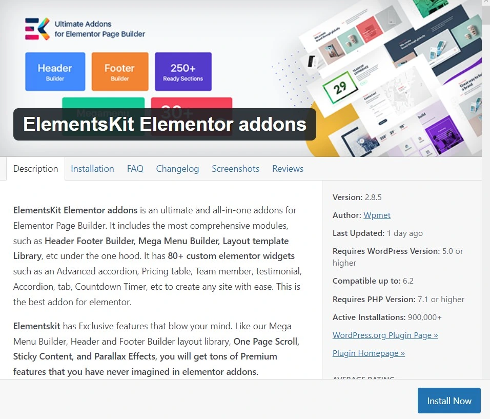 Elementskit Addon Of Elementor