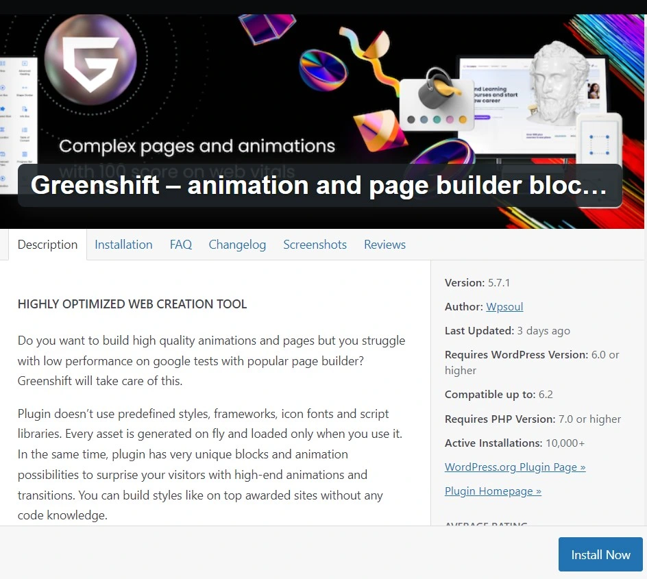 Greenshift Animation And Page Builder Plugin