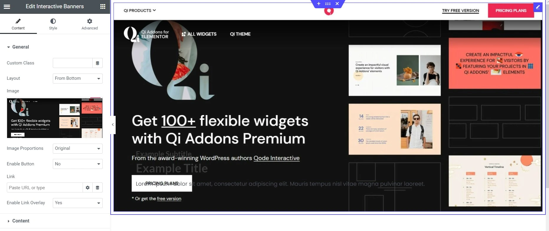 Interactive Banners Business Addon Of Qi Block Plugin