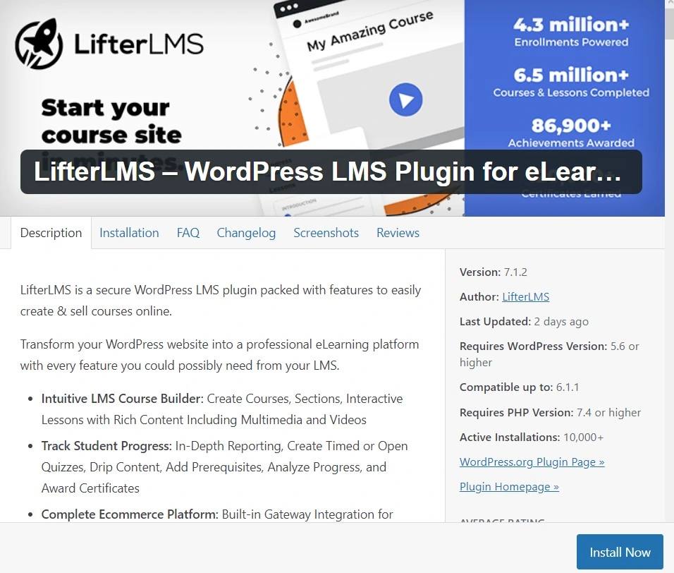 Lifterlms For E Learning