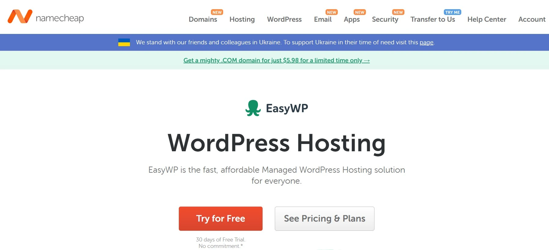 Namecheap Affordable Wordpress Hosting Solution