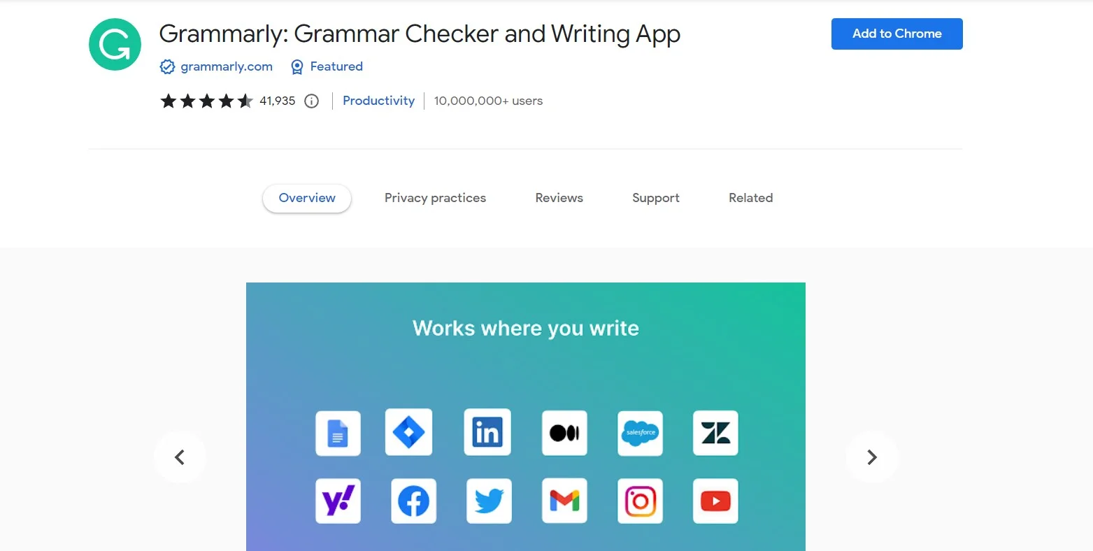 Grammarly Chrome Extension