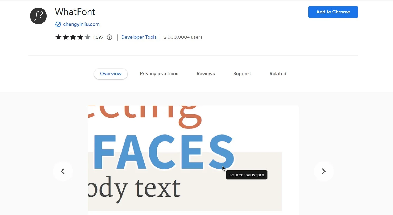 Whatfont Chrome Extension